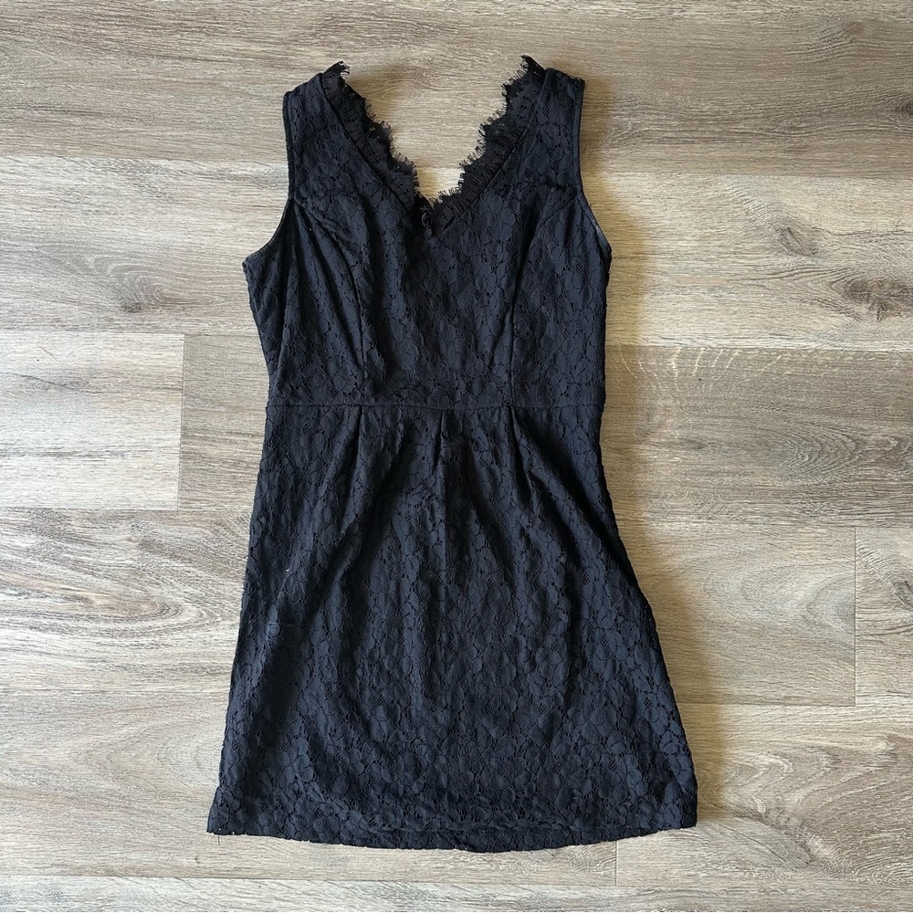 Hearts Black Lace Formal Mini Dress